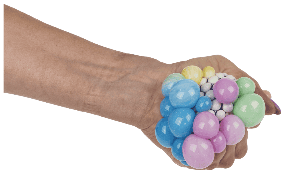 Squeeze ball in net, Rainbow,