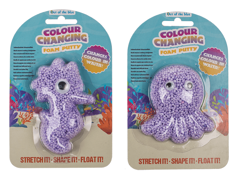 Colour changing foam putty, Sea Horse and Octopus,