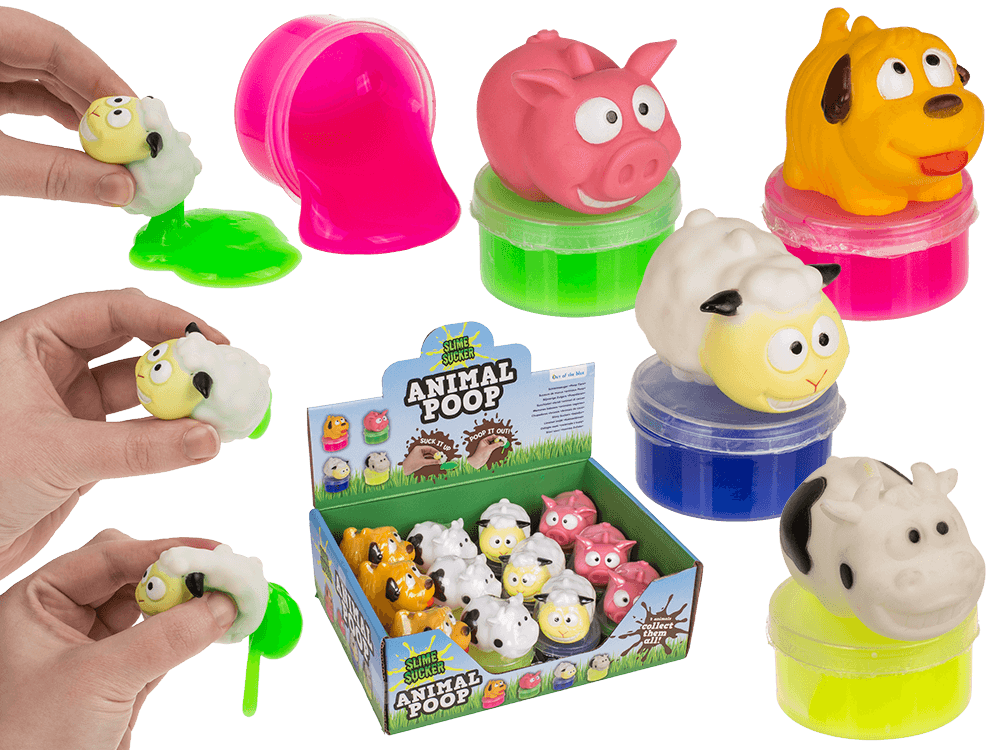 Slime Sucker, Poop Animals, approx. 4 x 5 cm,