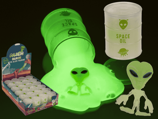 Alien slime with Alien figurine, Glow in the Dark,