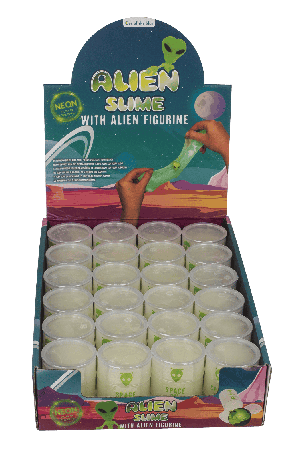 Alien slime with Alien figurine, Glow in the Dark,