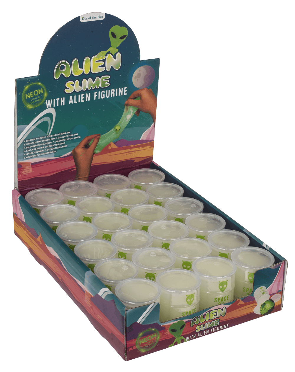 Alien slime with Alien figurine, Glow in the Dark,