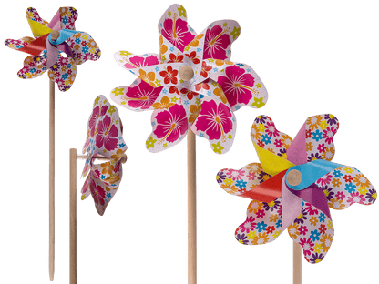 Coloured windmill with flowers,