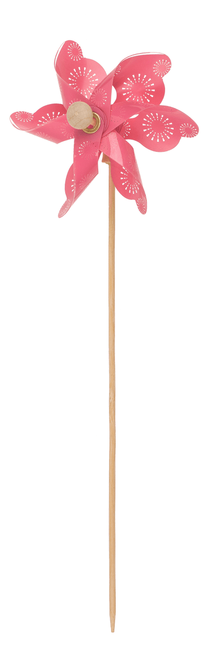 Coloured windmill with stamped samples,