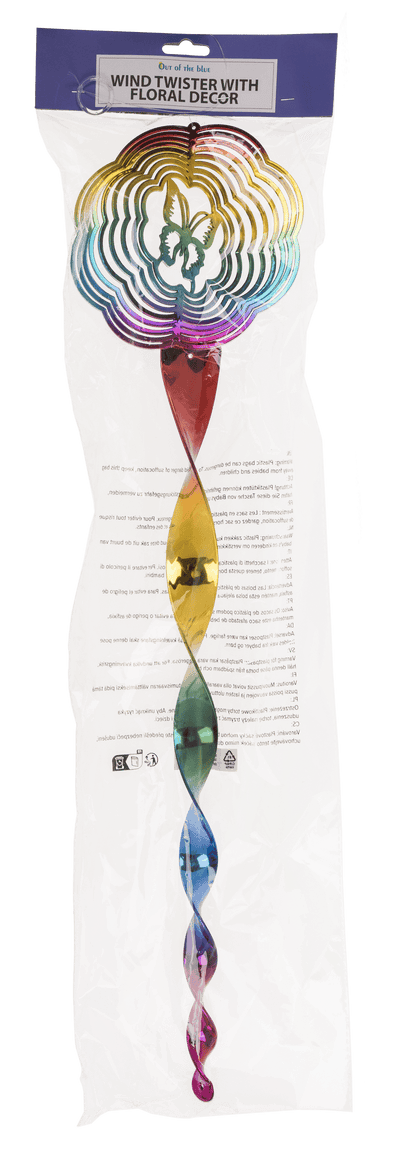 Wind twister, with floral decor, ca. 15 x 65 cm,