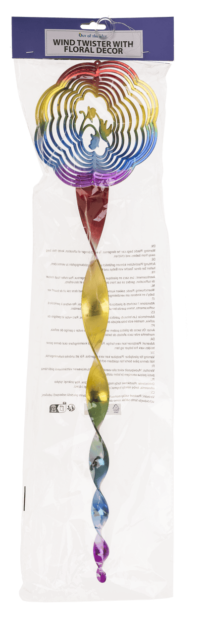 Wind twister, with floral decor, ca. 15 x 65 cm,