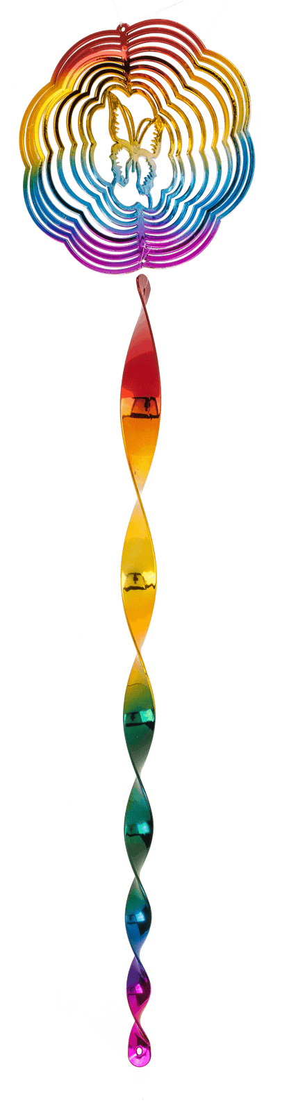 Wind twister, with floral decor, ca. 15 x 65 cm,