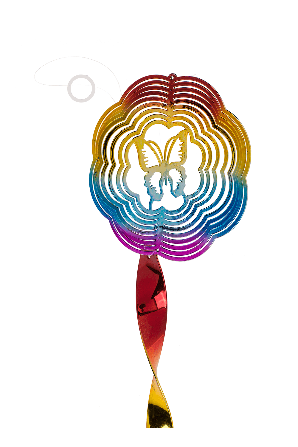 Wind twister, with floral decor, ca. 15 x 65 cm,