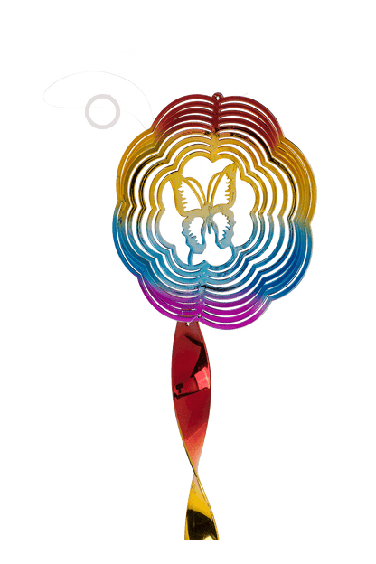 Wind twister, with floral decor, ca. 15 x 65 cm,