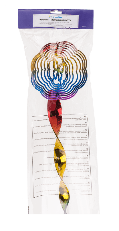 Wind twister, with floral decor, ca. 15 x 65 cm,