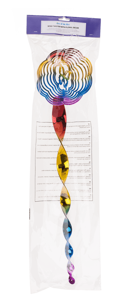 Wind twister, with floral decor, ca. 15 x 65 cm,