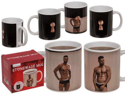 Stoneware Mug, Stripper Boy, with thermal effect,