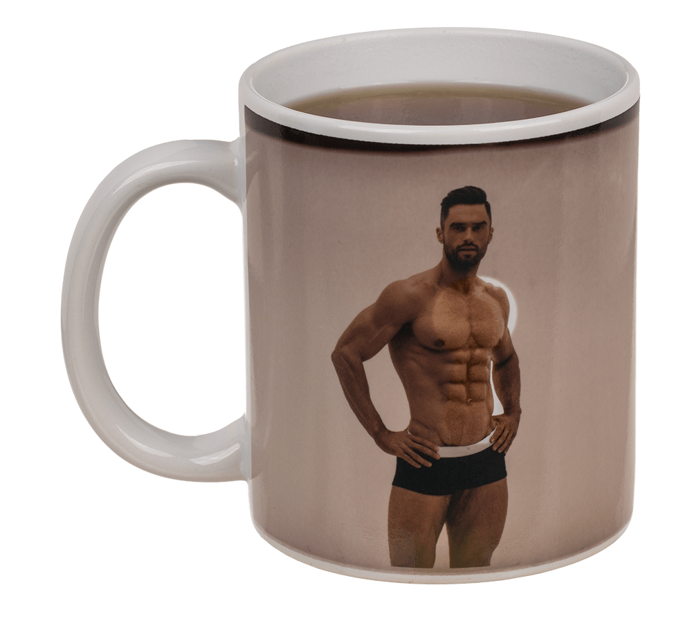 Stoneware Mug, Stripper Boy, with thermal effect,