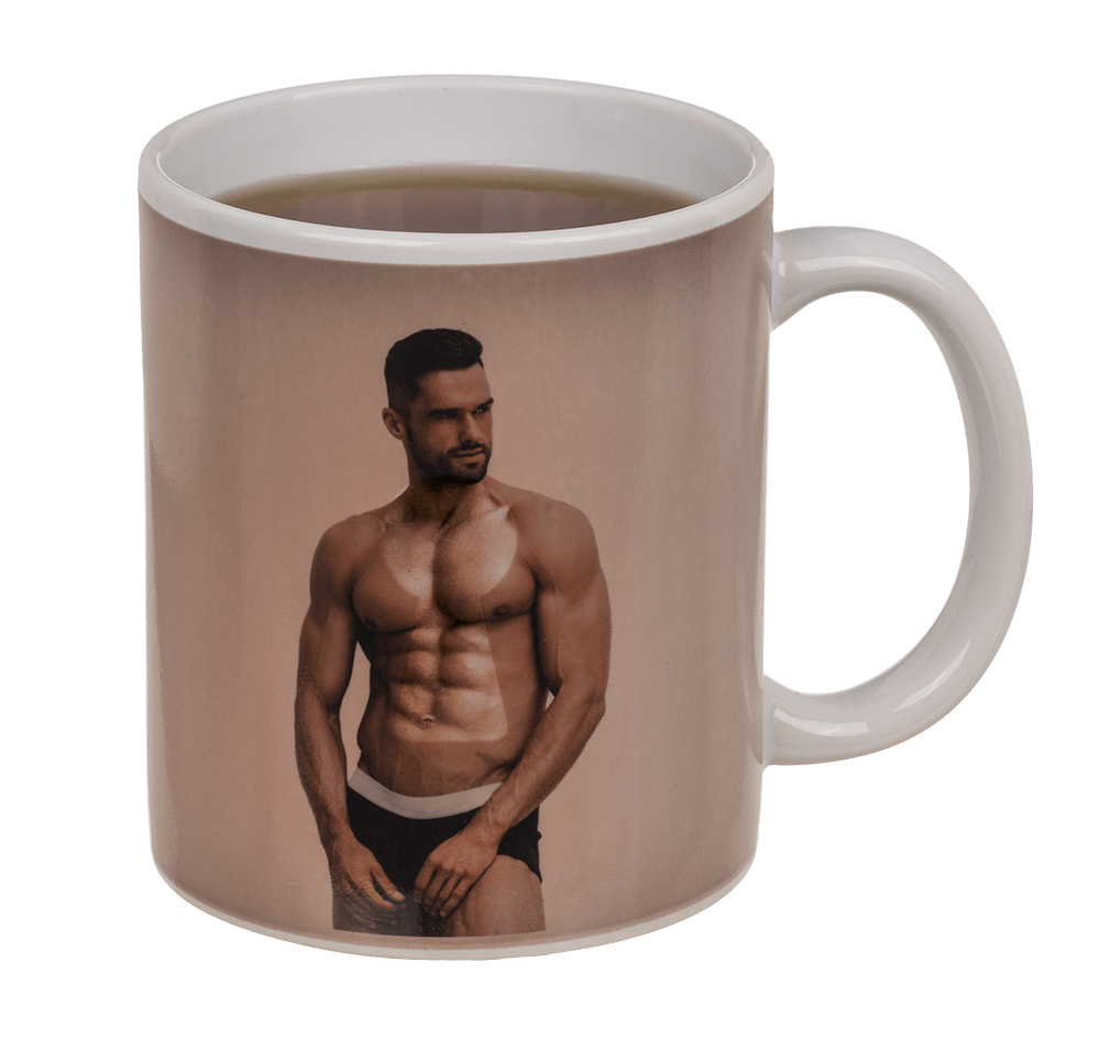 Stoneware Mug, Stripper Boy, with thermal effect,