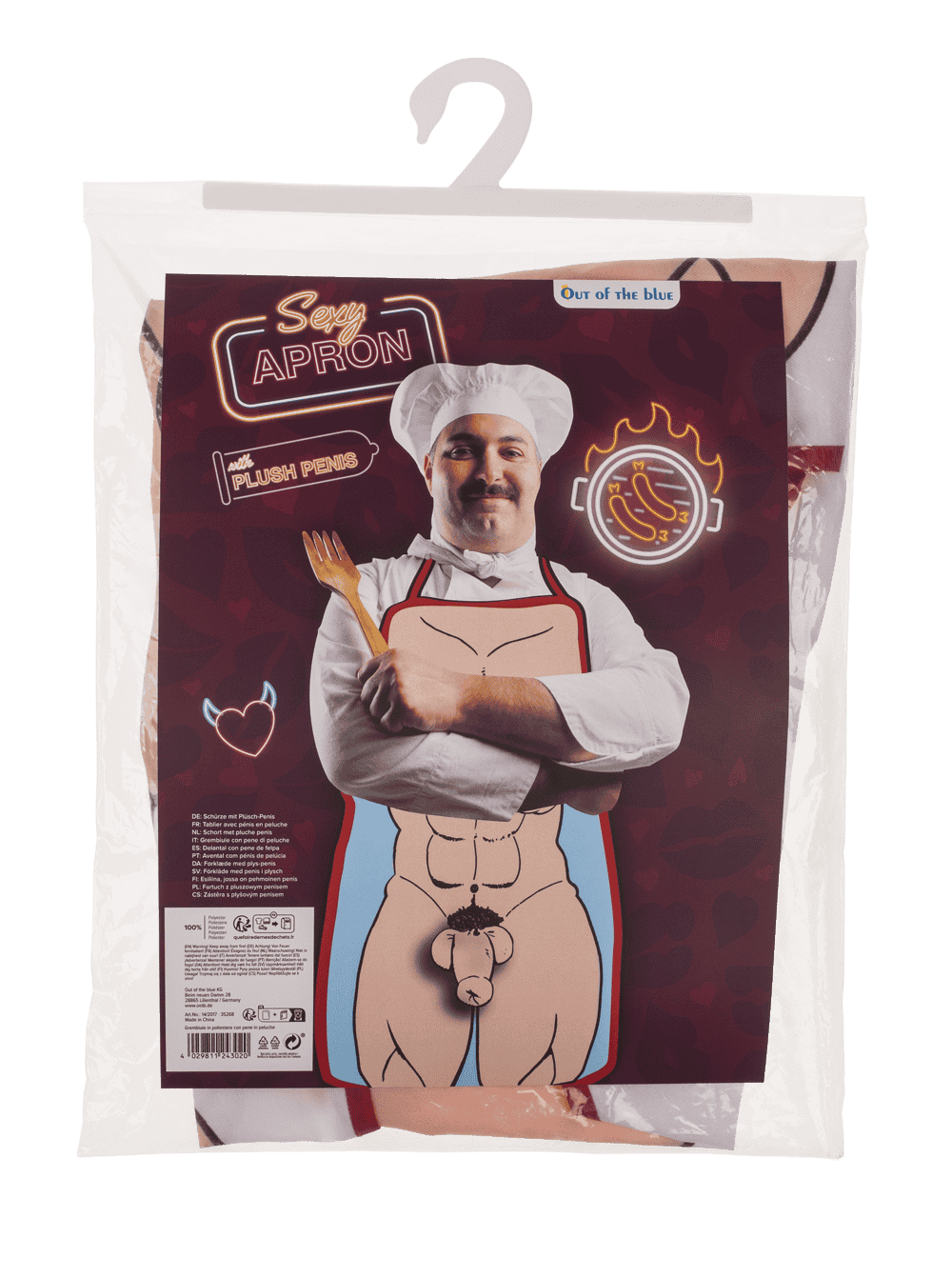 Kitchen apron, Male Body with Plush Penis,