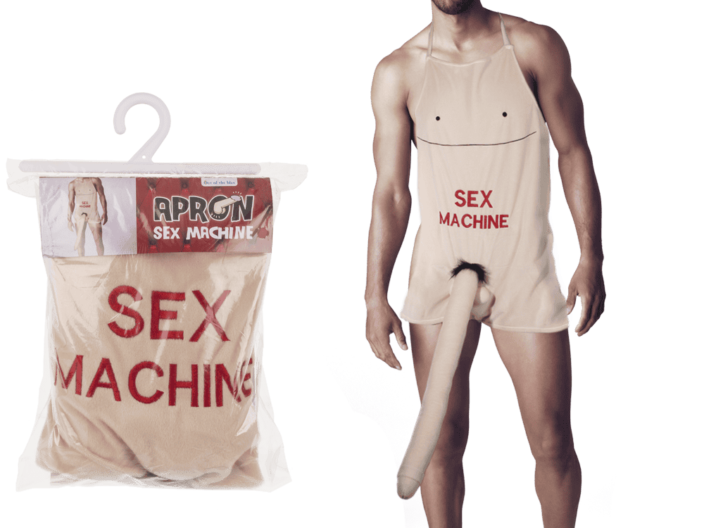 Apron with plush penis, Sex Machine,