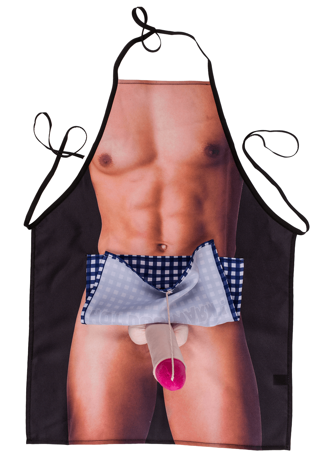 Kitchen apron, Men body with plush penis,