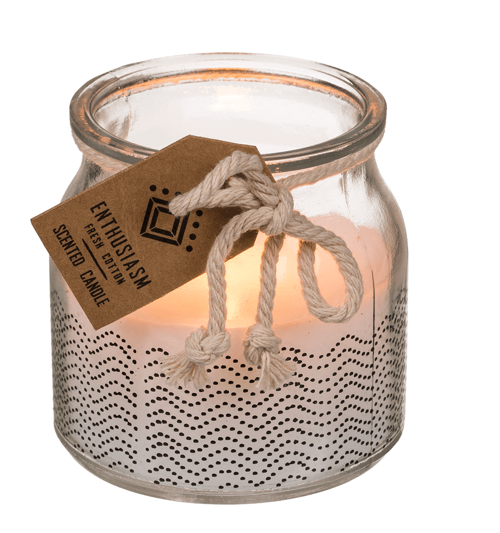 Scented candle (fresh cotton) in glass,