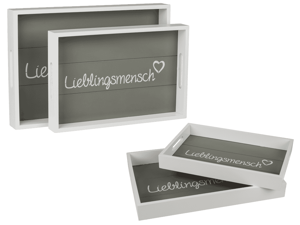 White wooden tray, Lieblingsmensch,