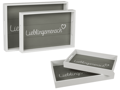 White wooden tray, Lieblingsmensch,