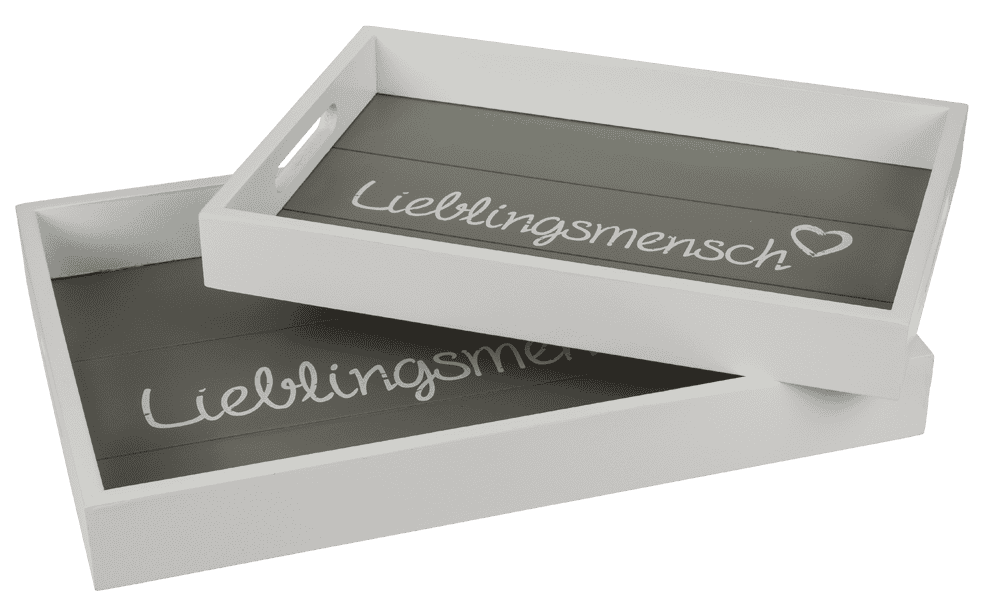 White wooden tray, Lieblingsmensch,