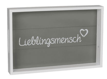 White wooden tray, Lieblingsmensch,