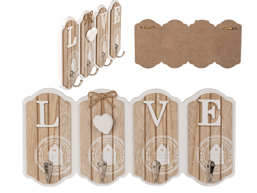 White/nature coloured Wooden key board, LOVE,