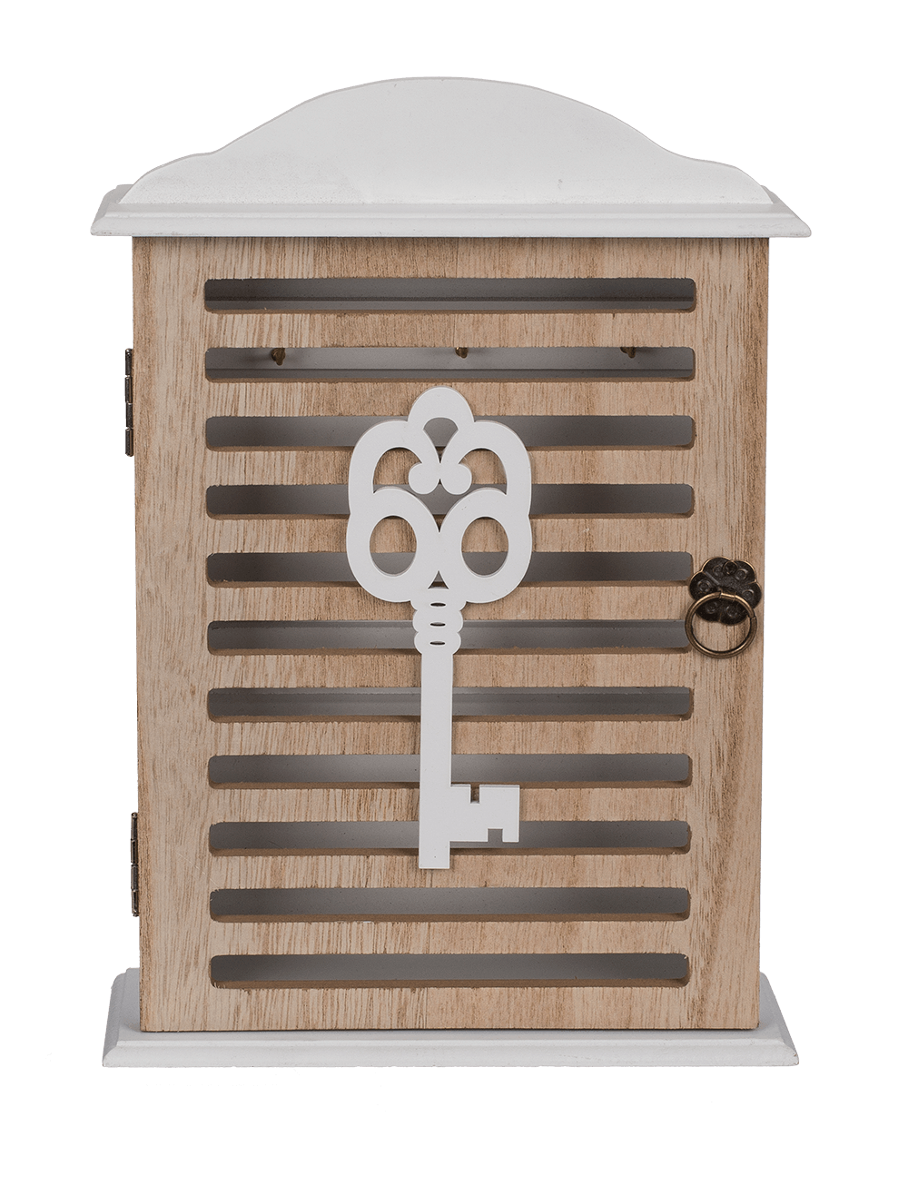 White wooden key box,