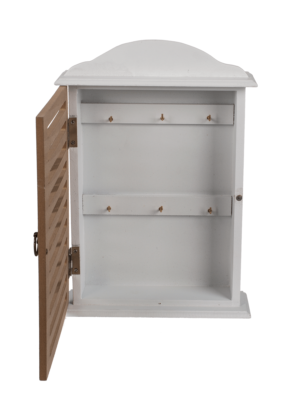 White wooden key box,