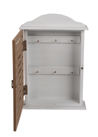 White wooden key box,