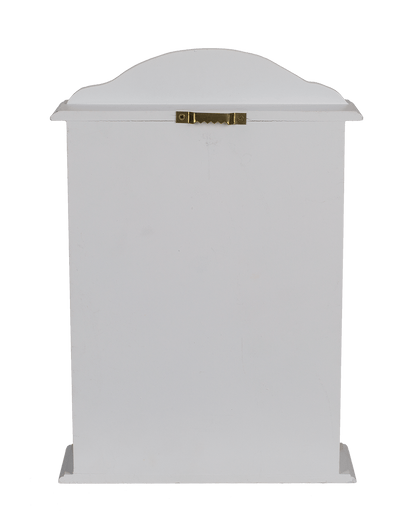 White wooden key box,