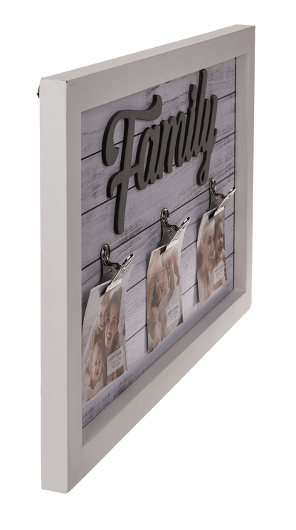 White coloured wooden frame, Family,