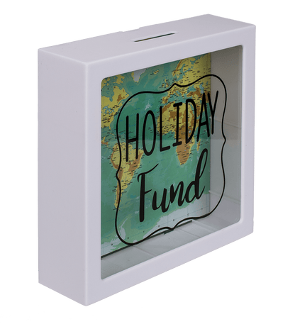 White Plastic Savings Box, Holiday Fund,