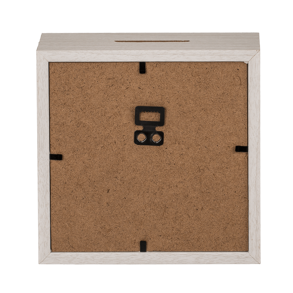 White wooden savings box, Travel Fund,