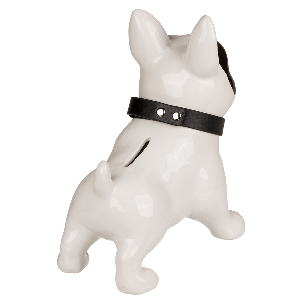 Money bank, dog,