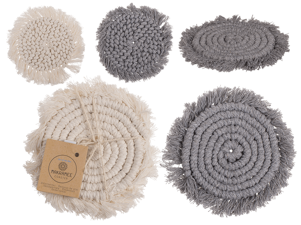 Makramee Coaster, Set of 2,