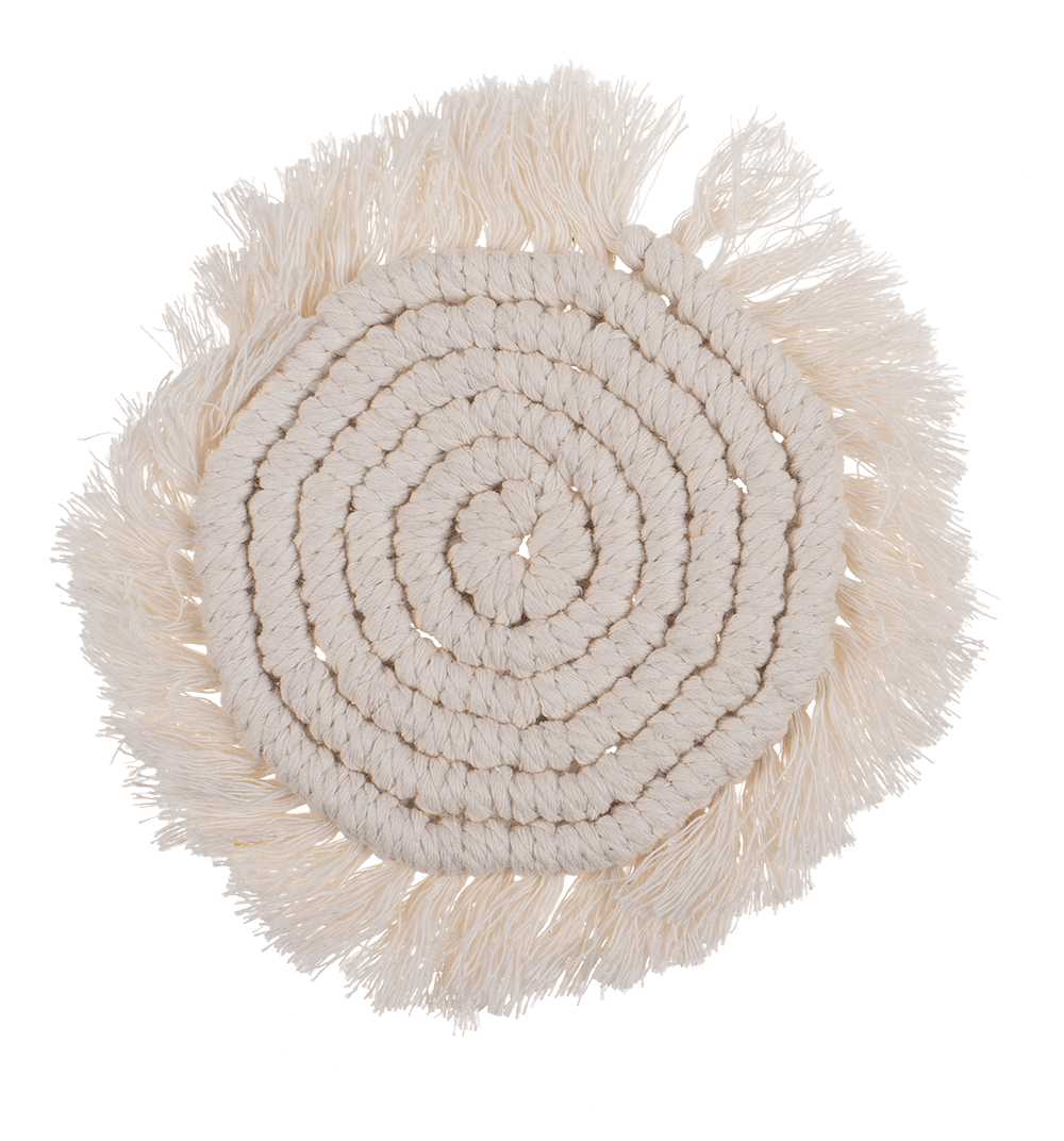 Makramee Coaster, Set of 2,