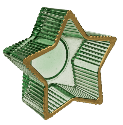 Glass tealight holder, star, 2 colours assorted,