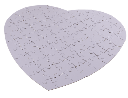 White heart shape puzzle, 80 inscribable pieces,