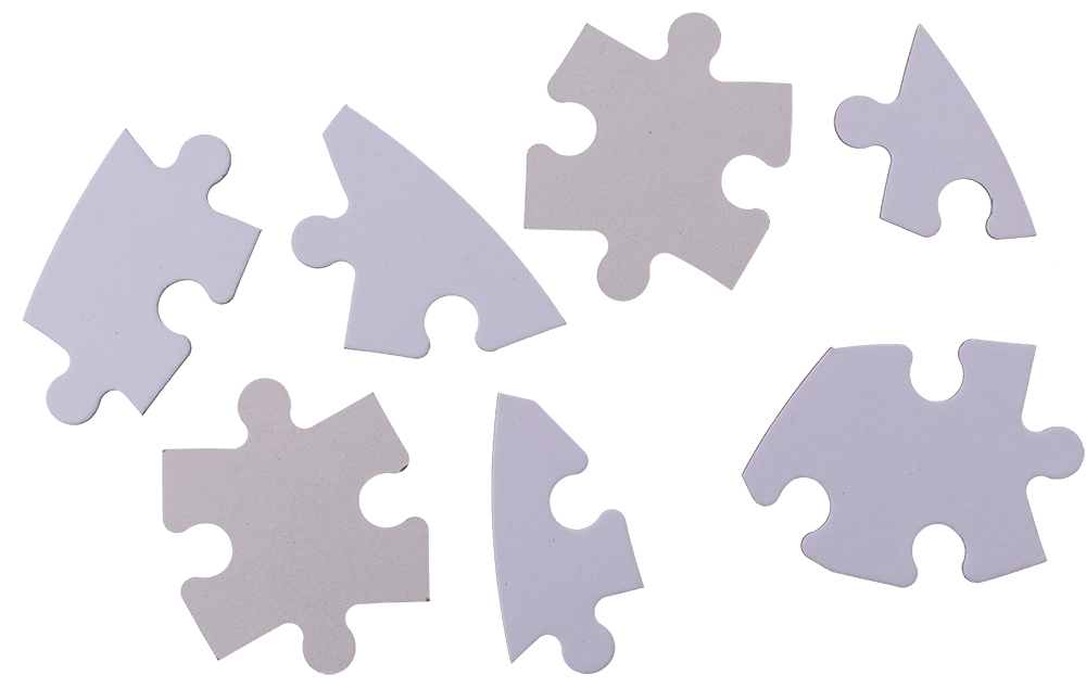 White heart shape puzzle, 80 inscribable pieces,