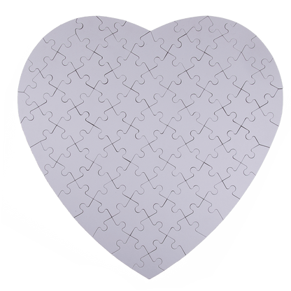 White heart shape puzzle, 80 inscribable pieces,
