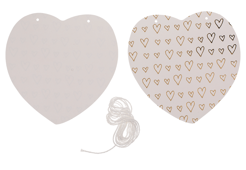 Paper garland, heart, ca. 12 cm, L: 2 m
