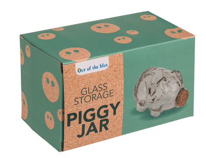 Glass storage jar pig with cork,