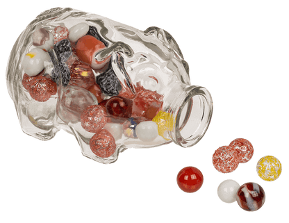 Glass storage jar pig with cork,