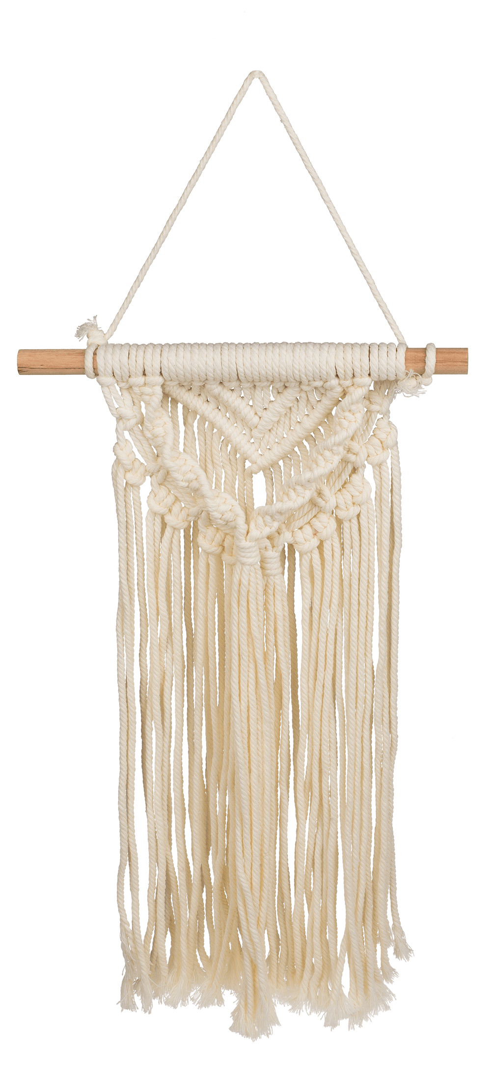 Creme colored wall decoration, Makramee,