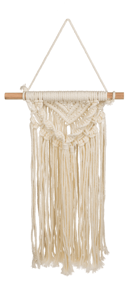 Creme colored wall decoration, Makramee,