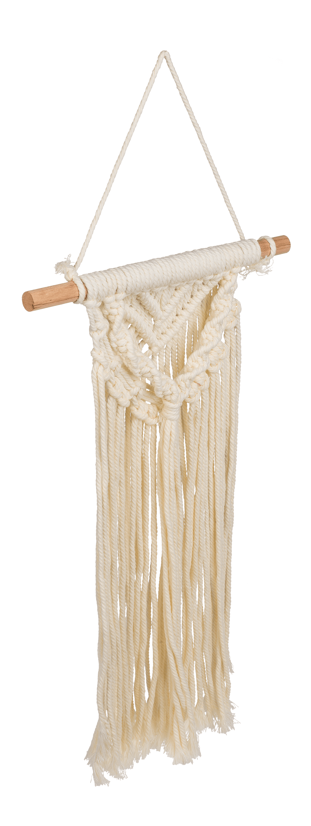 Creme colored wall decoration, Makramee,