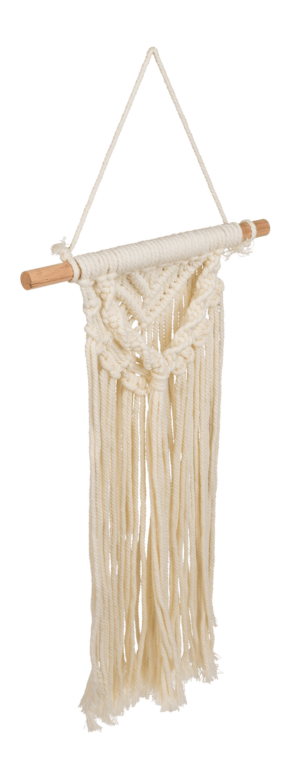 Creme colored wall decoration, Makramee,