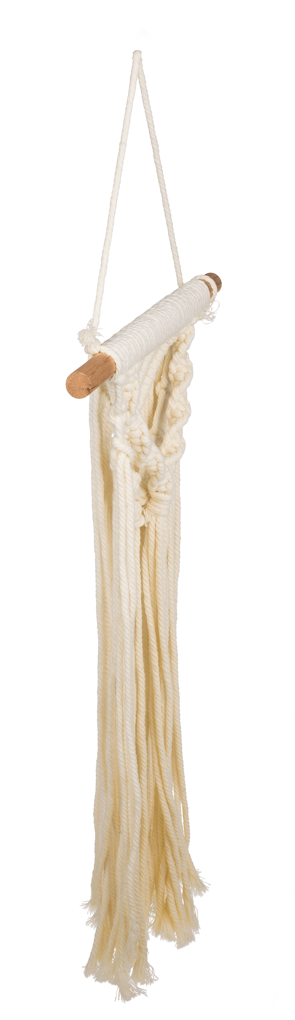 Creme colored wall decoration, Makramee,