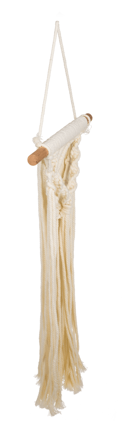 Creme colored wall decoration, Makramee,